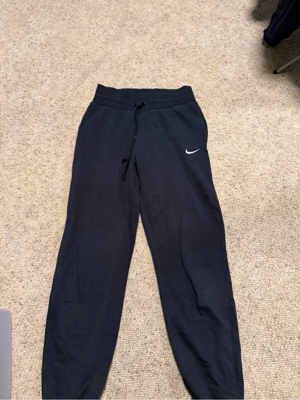 Nike Kids Black Jogger Sweatpants with White Swoosh